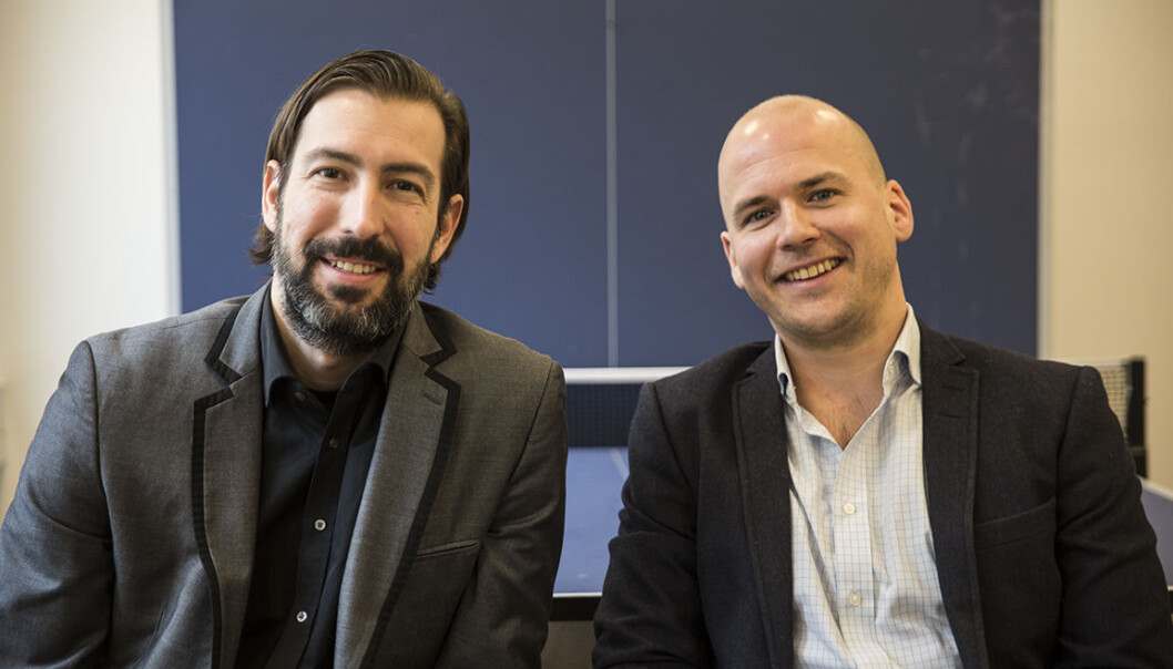 Sean Percival og Haakon Brunell starter akselerator for impact-tech. Foto: Per-Ivar Nikolaisen Sean Percival og Haakon Brunell starter akselerator for impact-tech. Foto: Per-Ivar Nikolaisen