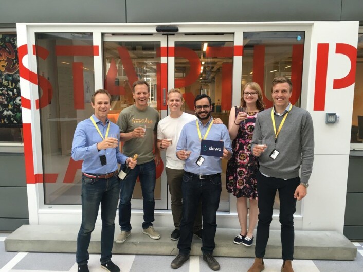 Skiwo er en av mange startups som har hentet penger og ressurser fra StartupLab-systemet. Fra venstre: Jørn Mikalsen, Rolf Assev, Rodney Boot, Gautam Chandna, Tuulia Kankaanpää og Pål Kopperud. Foto: Skiwo. Skiwo er en av mange startups som har hentet penger og ressurser fra StartupLab-systemet. Fra venstre: Jørn Mikalsen, Rolf Assev, Rodney Boot, Gautam Chandna, Tuulia Kankaanpää og Pål Kopperud. Foto: Skiwo.