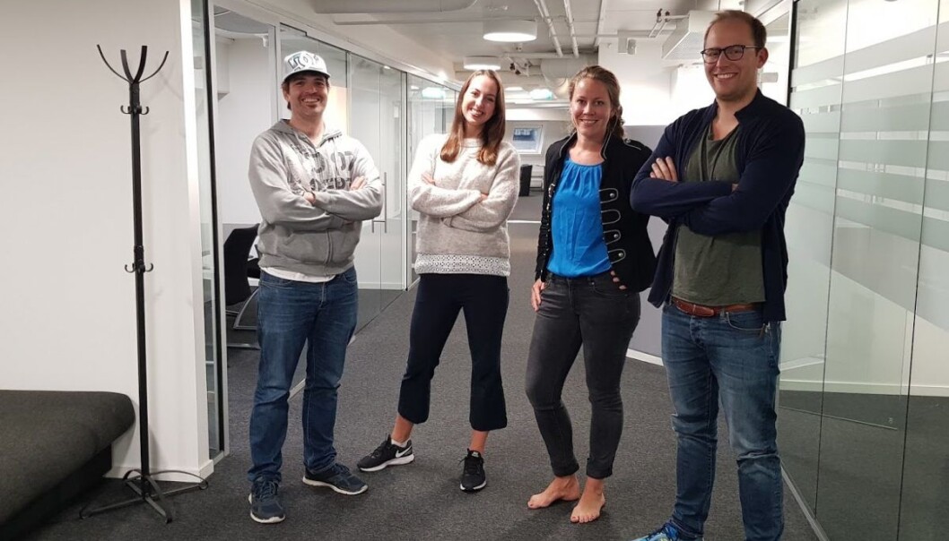 Lawbotics-teamet fra venstre: Alexander Schwantes, Marte Tronstad, Merete Nygaard og Alexander Bakos Leirvåg. Foto: Lawbotics Lawbotics-teamet fra venstre: Alexander Schwantes, Marte Tronstad, Merete Nygaard og Alexander Bakos Leirvåg. Foto: Lawbotics