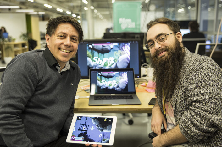 Teamet i Poio var lenge bare gründer Daniel Senn og utvikler Johannes Stensen. Her fra StartupLab i januar i år. Foto: Per-Ivar Nikolaisen Teamet i Poio var lenge bare gründer Daniel Senn og utvikler Johannes Stensen. Her fra StartupLab i januar i år. Foto: Per-Ivar Nikolaisen