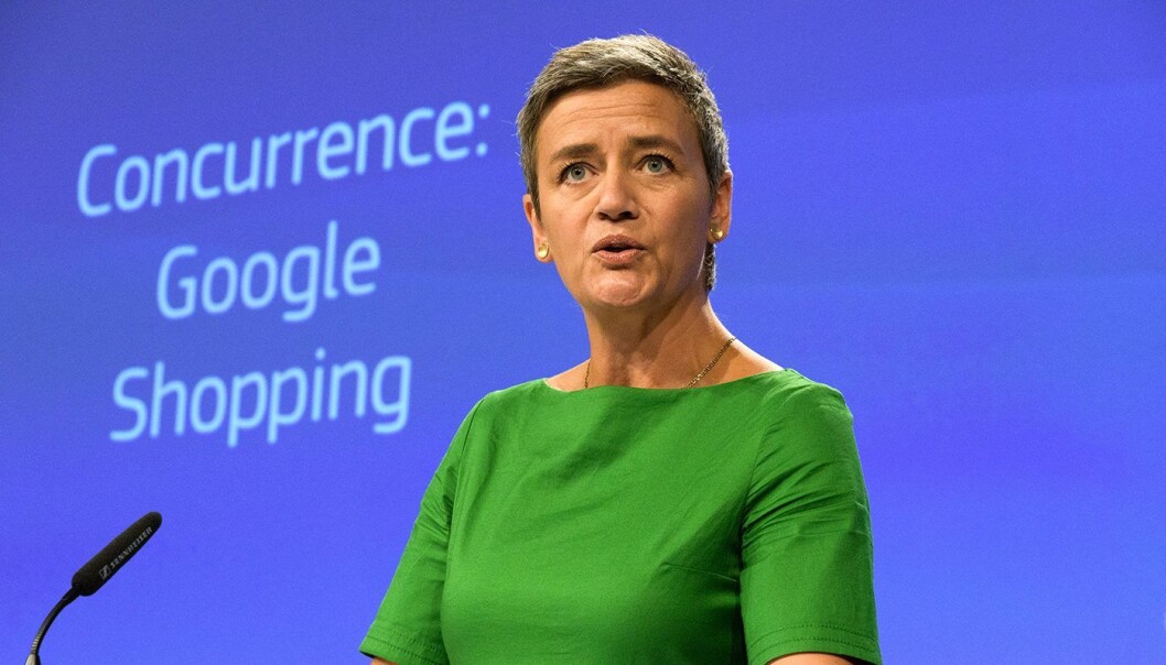 EU-kommisær Margrethe Vestager da hun ila Google en bot tidligere i år. Foto: EC Audio Visuals EU-kommisær Margrethe Vestager da hun ila Google en bot tidligere i år. Foto: EC Audio Visuals