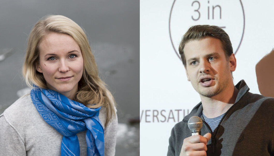 Christine Spiten (Blueye Robotics) og Lars Flesland (Flowmotion) er to av gründerne som i dag har fått designprisen Doga for arbeidet med henholdsvis en undervannsdrone og en mobilstabilisator. Foto: Per-Ivar Nikolaisen, Dan Taylor (Startup Extreme) Christine Spiten (Blueye Robotics) og Lars Flesland (Flowmotion) er to av gründerne som i dag har fått designprisen Doga for arbeidet med henholdsvis en undervannsdrone og en mobilstabilisator. Foto: Per-Ivar Nikolaisen, Dan Taylor (Startup Extreme)