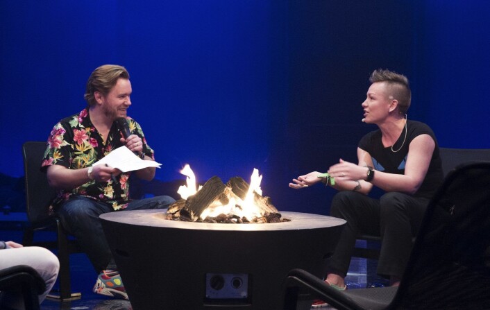 Anita Schjøll Brede i "fire side chat" om kunstig intelligens under Slush-konferansen i fjor. Anita Schjøll Brede i "fire side chat" om kunstig intelligens under Slush-konferansen i fjor.