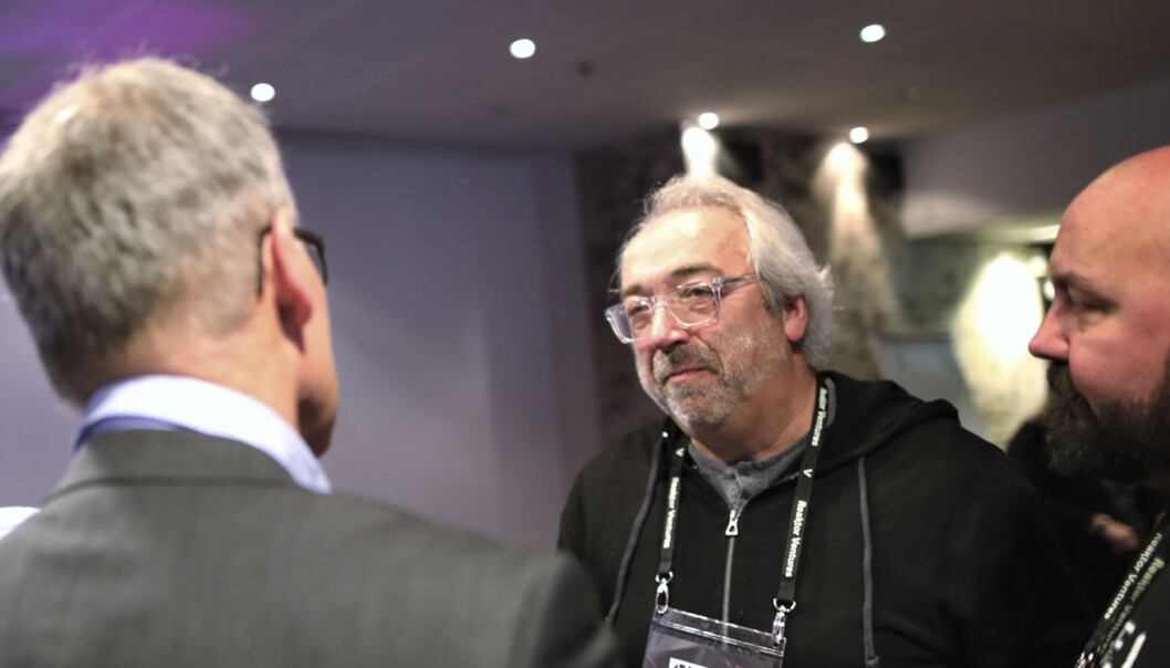 Erling Maartmann-Moe, partner i Alliance Venture, snakker med investorer på en investorfrokost like før Slush-arrangementet åpner. Selskapet har nylig investert i APEXX, en innovatør innen pengeoverføringstjenester. Foto: Lucas Weldeghebriel Erling Maartmann-Moe, partner i Alliance Venture, snakker med investorer på en investorfrokost like før Slush-arrangementet åpner. Selskapet har nylig investert i APEXX, en innovatør innen pengeoverføringstjenester. Foto: Lucas Weldeghebriel