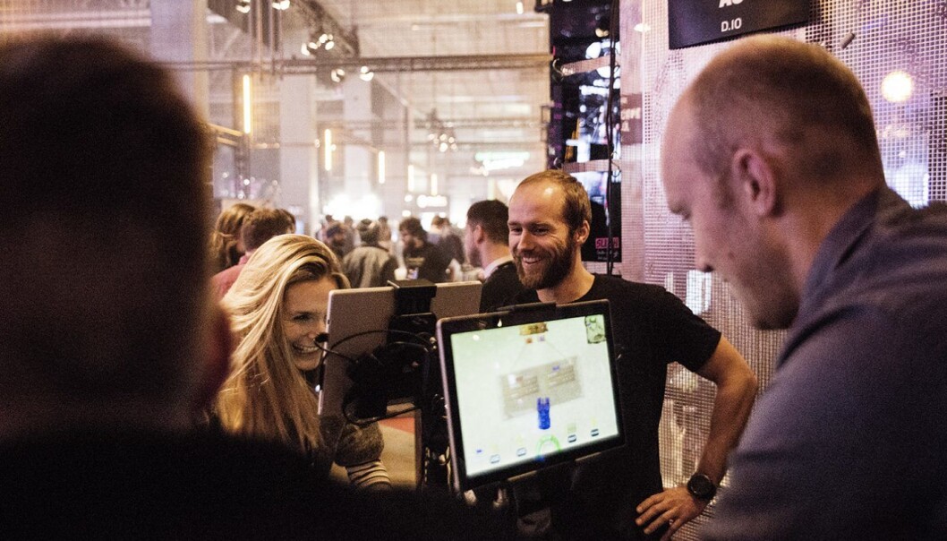 Erling Magnus Solheim i Playpulse på deres stand under Slush-konferansen i fjor. Foto: Per-Ivar Nikolaisen Erling Magnus Solheim i Playpulse på deres stand under Slush-konferansen i fjor. Foto: Per-Ivar Nikolaisen