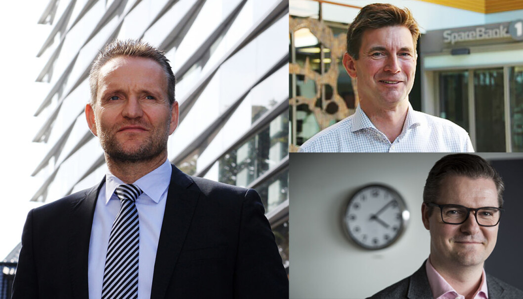 Jan Erik Kjerpeseth (t.v), Knut Eilif Halgunset og Ingar Bentsen (nederst til høyre) er fintech-ledere i hver sin by. Jan Erik Kjerpeseth (t.v), Knut Eilif Halgunset og Ingar Bentsen (nederst til høyre) er fintech-ledere i hver sin by.