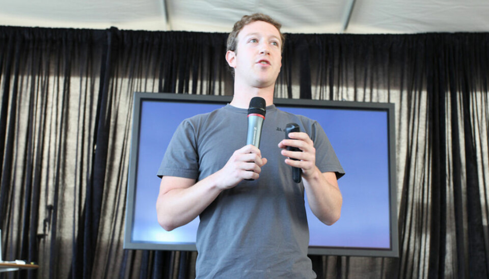 Facebook sin konsernsjef, Mark Zuckerberg, fotografert på en av selskapets pressekonferanser.  Foto: Robert Scoble