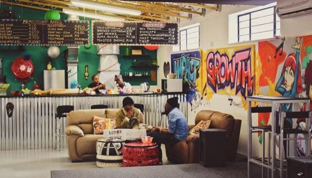A co-working space called Khayelitsha Hubspace in Cape Town. A co-working space called Khayelitsha Hubspace in Cape Town.