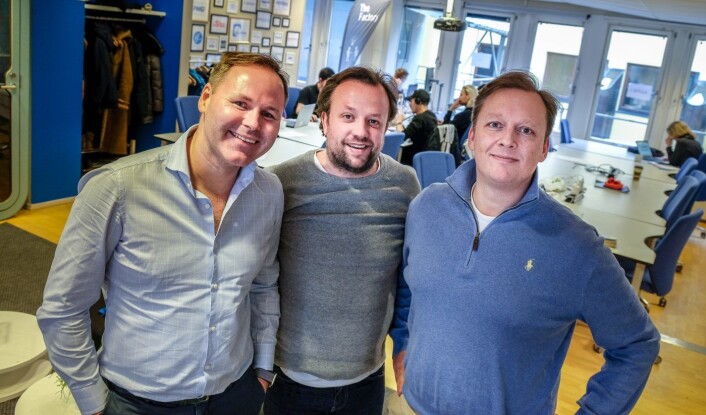 Fra venstre: COO Øyvind Pedersen Jr., CEO Didrik Martnes og CMO<br />Richard Paulsen i BitzBot. Foto: Vilde Mebust Erichsen Fra venstre: COO Øyvind Pedersen Jr., CEO Didrik Martnes og CMO<br />Richard Paulsen i BitzBot. Foto: Vilde Mebust Erichsen