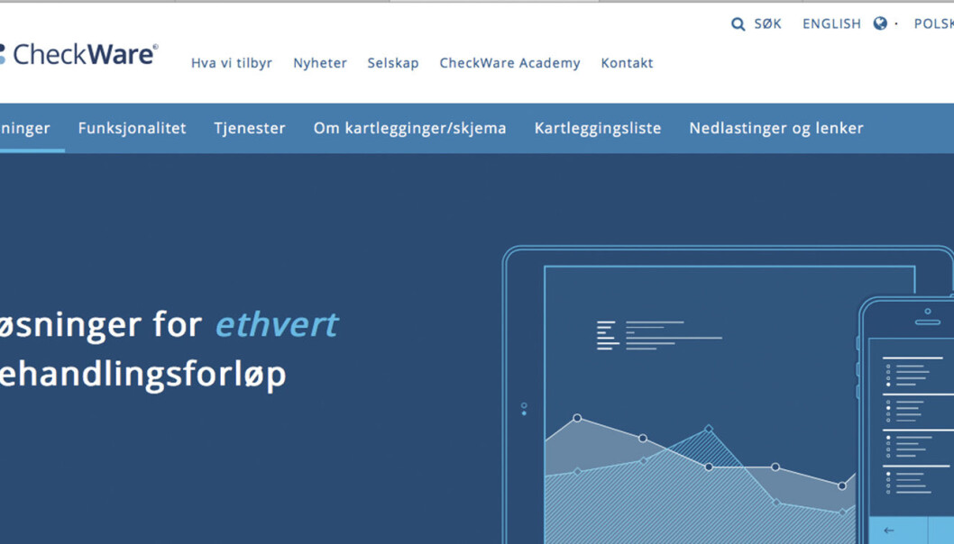 Checkware tilbyr løsninger for flere ulike behandlingsforløp, og brukes så langt av 150.000 personer i Storbritannia og Norge. Checkware tilbyr løsninger for flere ulike behandlingsforløp, og brukes så langt av 150.000 personer i Storbritannia og Norge.