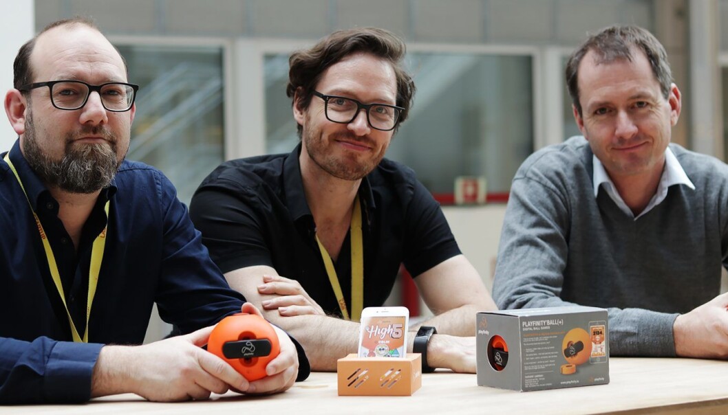 Barndomsvennene Paal Smith-Meyer, Eivind Solberg og Henrik Stub Aune er blant dem som har startet Playfinity. Foto: Kine Torp Ellingsen Barndomsvennene Paal Smith-Meyer, Eivind Solberg og Henrik Stub Aune er blant dem som har startet Playfinity. Foto: Kine Torp Ellingsen