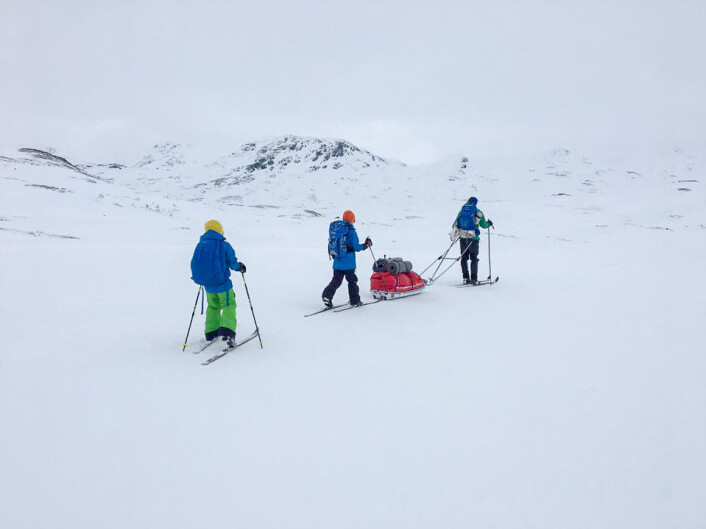 Familien Vaksdal fra Bergen tilbringer helst påskeuka på ekspedisjon over vidda. Foto: Privat Familien Vaksdal fra Bergen tilbringer helst påskeuka på ekspedisjon over vidda. Foto: Privat