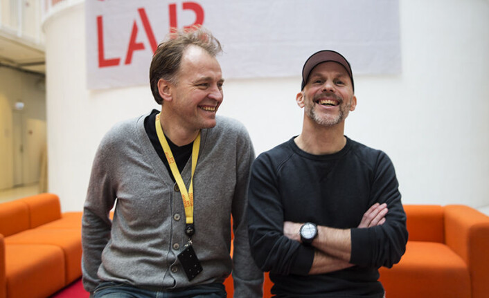 Per Einar Dyvik og Nissik Juell i StartupLab. Foto: Per-Ivar Nikolaisen Per Einar Dyvik og Nissik Juell i StartupLab. Foto: Per-Ivar Nikolaisen