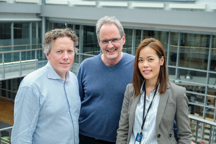 BI-lektor John Erland Lervik, BI-professor Per Ingvar Olsen og prosjektleder Hoa Le Nguyen bak ny scaleup-akselerator utviklet i samarbeid med amerikanske MIT. Foto: Vilde Mebust Erichsen BI-lektor John Erland Lervik, BI-professor Per Ingvar Olsen og prosjektleder Hoa Le Nguyen bak ny scaleup-akselerator utviklet i samarbeid med amerikanske MIT. Foto: Vilde Mebust Erichsen