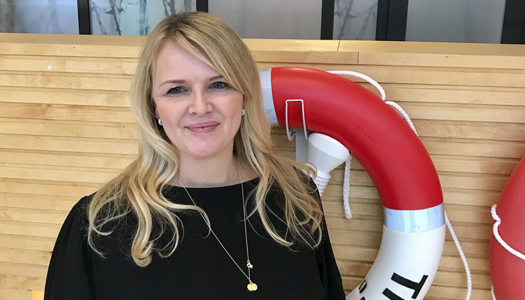Kathrine Bjerga Tøraasen, sjef for businessinnovasjon i Tryg, forteller at Tryg også ønsker å finne ut av hva de kan lære av de ulike startupene. Kathrine Bjerga Tøraasen, sjef for businessinnovasjon i Tryg, forteller at Tryg også ønsker å finne ut av hva de kan lære av de ulike startupene.