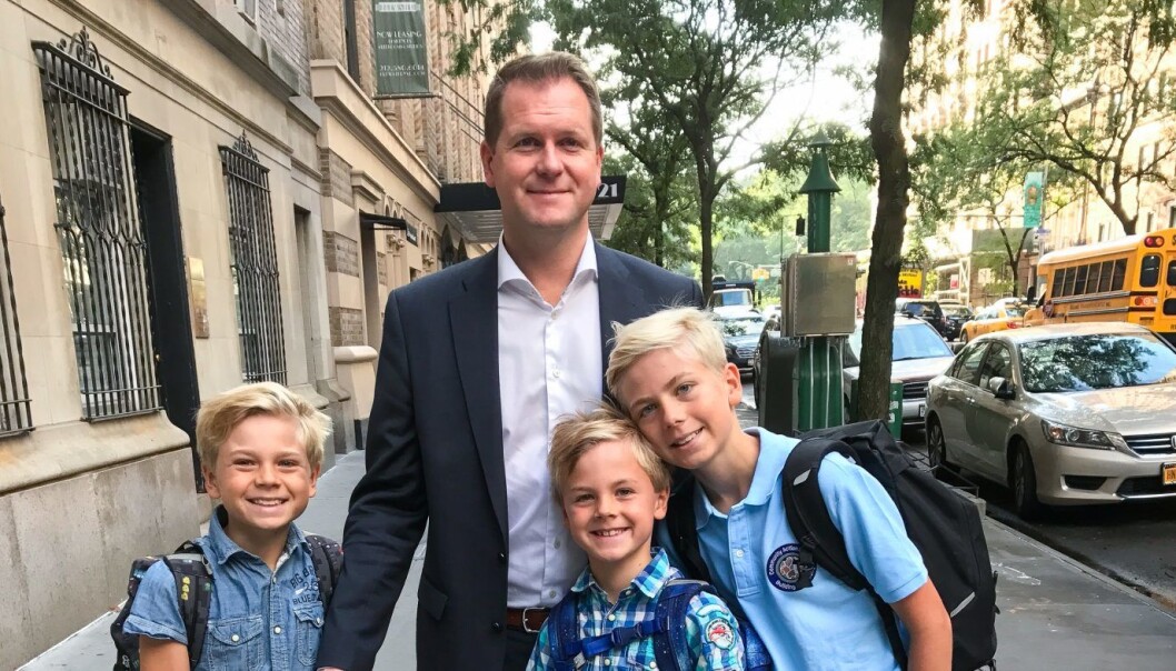 Ståle Reitan har flyttet til New York med kone og barn på 8, 9 og 11 år - for bygge opp salgs- og supportavdeling i softwareselskapet Synergy SKY. Foto: Privat Ståle Reitan har flyttet til New York med kone og barn på 8, 9 og 11 år - for bygge opp salgs- og supportavdeling i softwareselskapet Synergy SKY. Foto: Privat