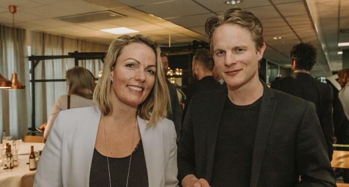 Nyby-gründerne Kristina Tuhus og Fredrik Gulowsen hadde også møtt frem til pitching på Folk. Foto: Benedicte Tandsæther-Andersen Nyby-gründerne Kristina Tuhus og Fredrik Gulowsen hadde også møtt frem til pitching på Folk. Foto: Benedicte Tandsæther-Andersen