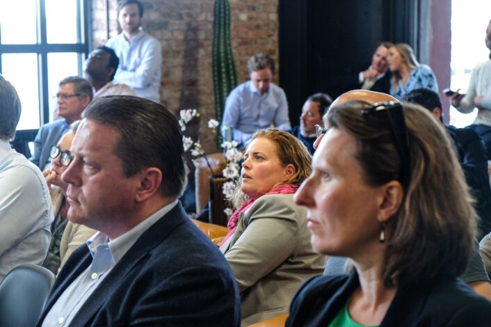 Rekordmange investorer var interessert i årets startups på SNÖ Ventures event: – Vi måtte sette stopp ved 110, sier Teodor Bjerrang Foto: Vilde Mebust Erichsen Rekordmange investorer var interessert i årets startups på SNÖ Ventures event: – Vi måtte sette stopp ved 110, sier Teodor Bjerrang Foto: Vilde Mebust Erichsen
