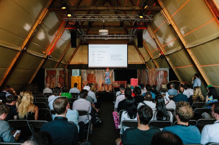 Nyheten om den nye akseleratoren ble sluppet på Katapult Future Fest. Foto: Jan Khür - www.jankhur.com Nyheten om den nye akseleratoren ble sluppet på Katapult Future Fest. Foto: Jan Khür - www.jankhur.com