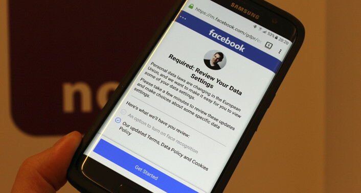 Facebooks varsel om å godta deres retningslinjer. Disse retningslinje er noe av det noyb.eu reagerer på. Foto: noyb Facebooks varsel om å godta deres retningslinjer. Disse retningslinje er noe av det noyb.eu reagerer på. Foto: noyb