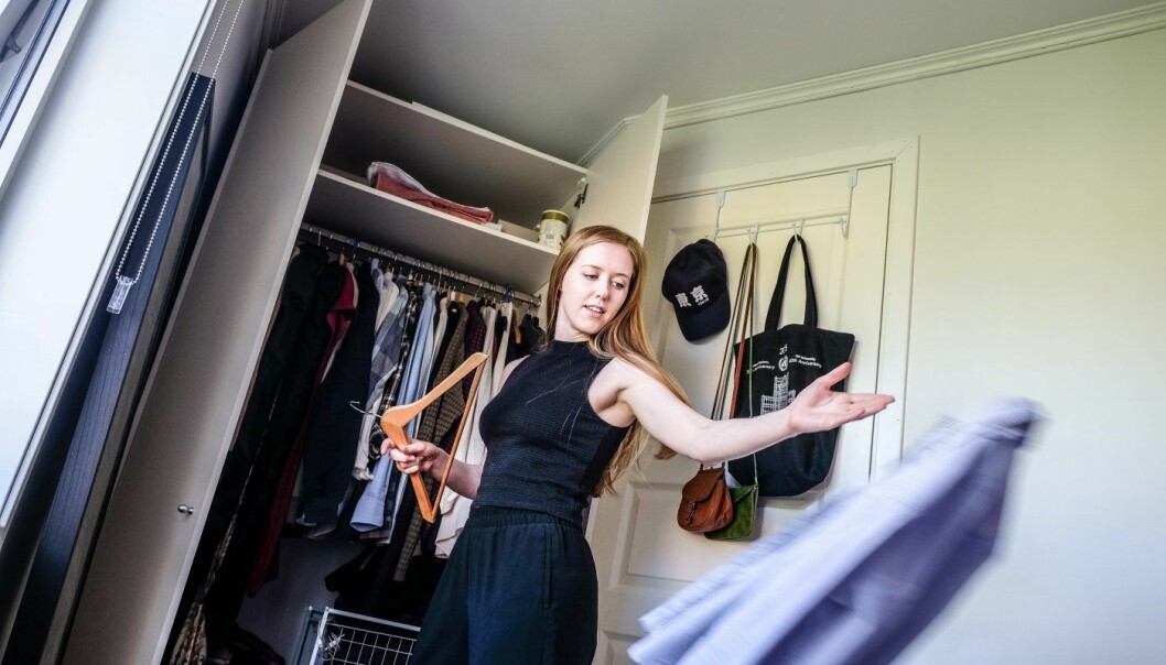 Gründer Kristin Grostad har nylig lansert mote-appen Swancy - en markedsplass for bytting av klær. Foto: Vilde Mebust Erichsen