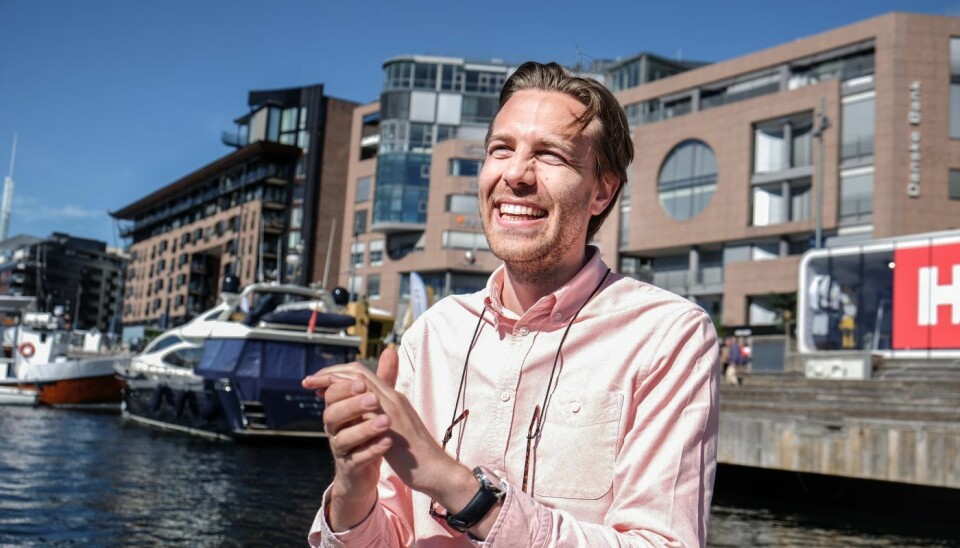Axel Sjøstedt, medgründer i Cloud Insurance ombord på Shifters 'sommerbåt', EntreprenurShipOne. Foto: Vilde Mebust Erichsen