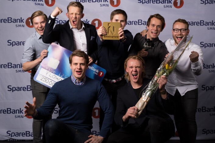 Flowmotion har vunnet flere priser på veien, blant annet her som beste studentinnovatør under Innovator 16. Foto: Kai T. Dragland/NTNU Flowmotion har vunnet flere priser på veien, blant annet her som beste studentinnovatør under Innovator 16. Foto: Kai T. Dragland/NTNU