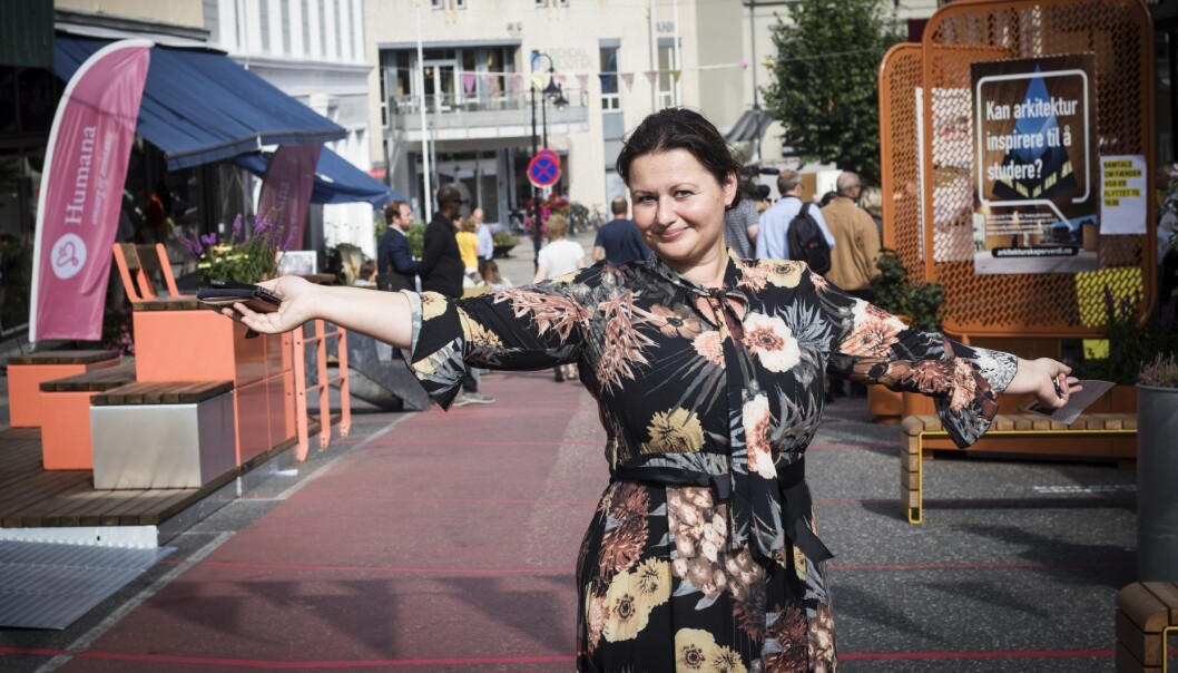 Ina Von Thurow i Fndr på plass under Arendalsuka. Foto: Per-Ivar Nikolaisen Ina Von Thurow i Fndr på plass under Arendalsuka. Foto: Per-Ivar Nikolaisen