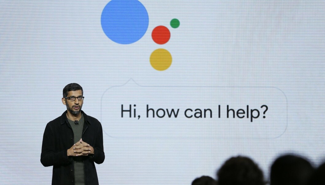 Googles CEO Sundar Pichai gir en presentasjon av Google Assistant på et event i San Francisco. Foto: AP Photo/Eric Risberg, File Googles CEO Sundar Pichai gir en presentasjon av Google Assistant på et event i San Francisco. Foto: AP Photo/Eric Risberg, File
