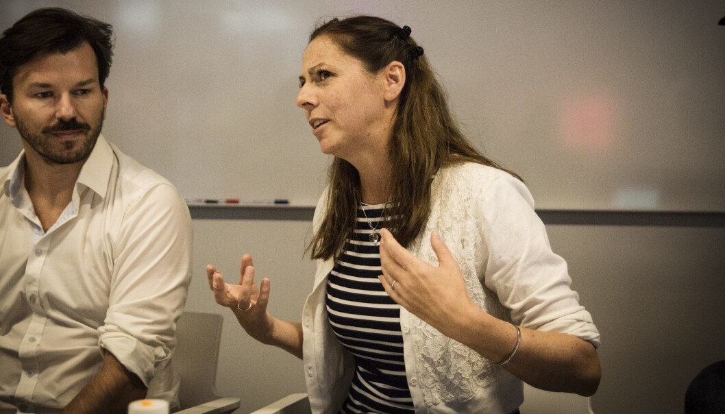 Heidi Frost Eriksen vil at flere store selskaper skal samarbeide med startups. Her under et møte på StartupLab der flere gründere møtte næringsminister Torbjørn Røe Isaksen. Foto: Per-Ivar Nikolaisen Heidi Frost Eriksen vil at flere store selskaper skal samarbeide med startups. Her under et møte på StartupLab der flere gründere møtte næringsminister Torbjørn Røe Isaksen. Foto: Per-Ivar Nikolaisen