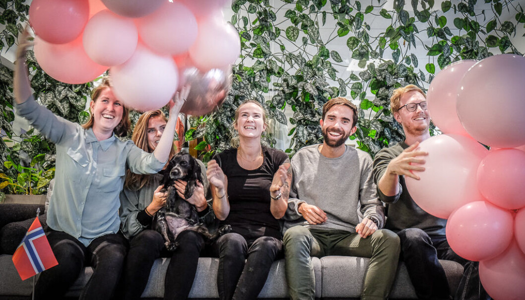 Deler av Tise-teamet feirer selskapets toårsdag. Foto: Vilde Mebust Erichsen Deler av Tise-teamet feirer selskapets toårsdag. Foto: Vilde Mebust Erichsen