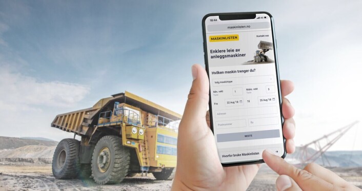 Entreprenørene kan leie ut og leie inn maskinene via en app. Foto: Presse Entreprenørene kan leie ut og leie inn maskinene via en app. Foto: Presse