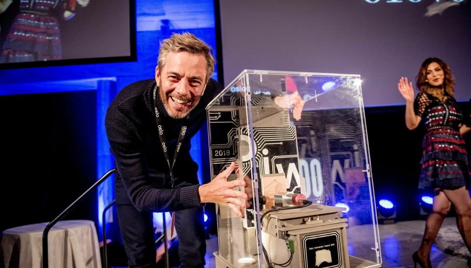 Andreas Thorsheim da Otovo vant Oslo Innovation Award under Oslo Innovation Week 2018.  Foto: Gorm K. Gaare