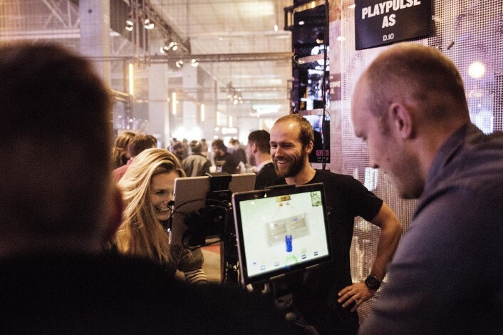 Erling Magnus Solheim i Playpulse på deres stand under Slush-konferansen i fjor. Foto: Per-Ivar Nikolaisen Erling Magnus Solheim i Playpulse på deres stand under Slush-konferansen i fjor. Foto: Per-Ivar Nikolaisen