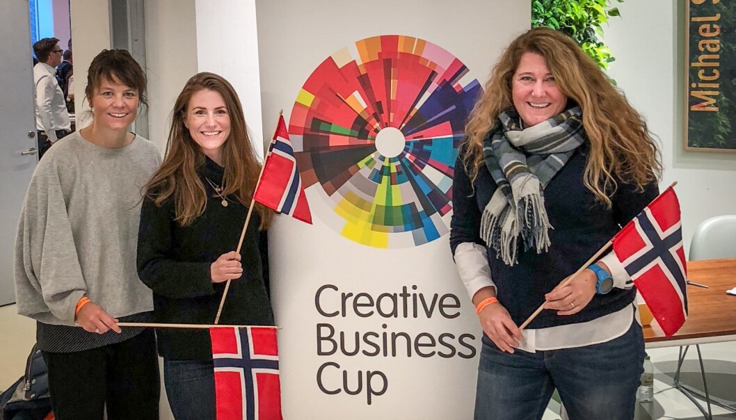Camilla Watz Johannessen, CEO i 657 Oslo, sammen med Monica Vaksdal og Deborah Karlsen i Think Outside etter finalen i Creative Business Cup i København. Foto: Privat Camilla Watz Johannessen, CEO i 657 Oslo, sammen med Monica Vaksdal og Deborah Karlsen i Think Outside etter finalen i Creative Business Cup i København. Foto: Privat