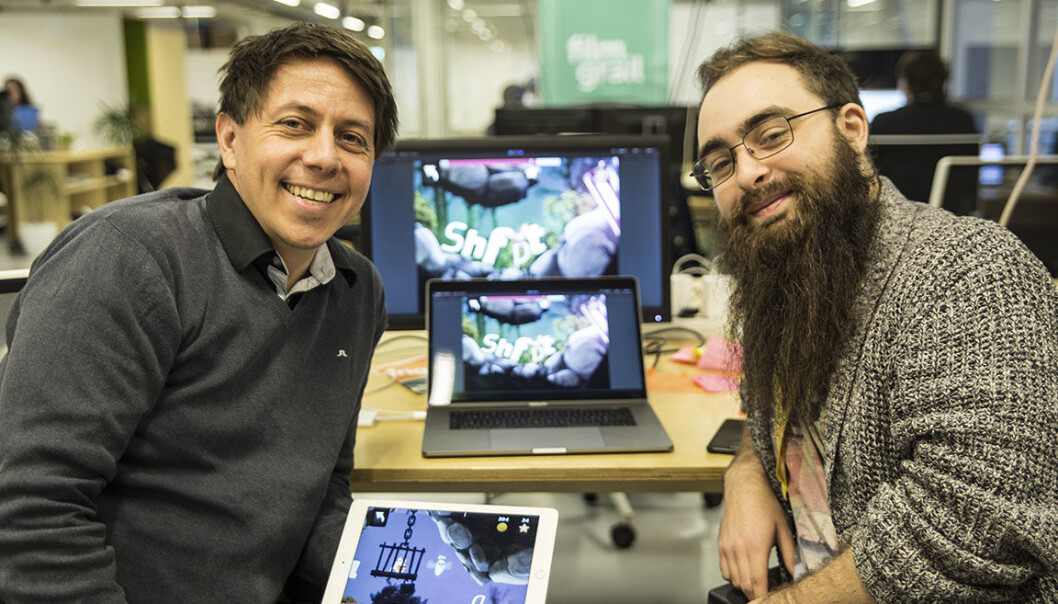 Teamet i Poio var lenge bare gründer Daniel Senn og utvikler Johannes Stensen. Foto: Per-Ivar Nikolaisen Teamet i Poio var lenge bare gründer Daniel Senn og utvikler Johannes Stensen. Foto: Per-Ivar Nikolaisen