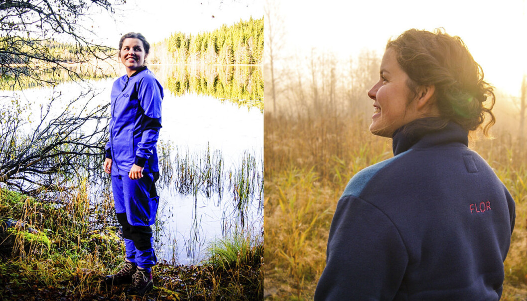Kristin Lemme, gründer av Flor, ikledd en kjeledress og en jakke fra klesmerket. Foto: Flor Kristin Lemme, gründer av Flor, ikledd en kjeledress og en jakke fra klesmerket. Foto: Flor
