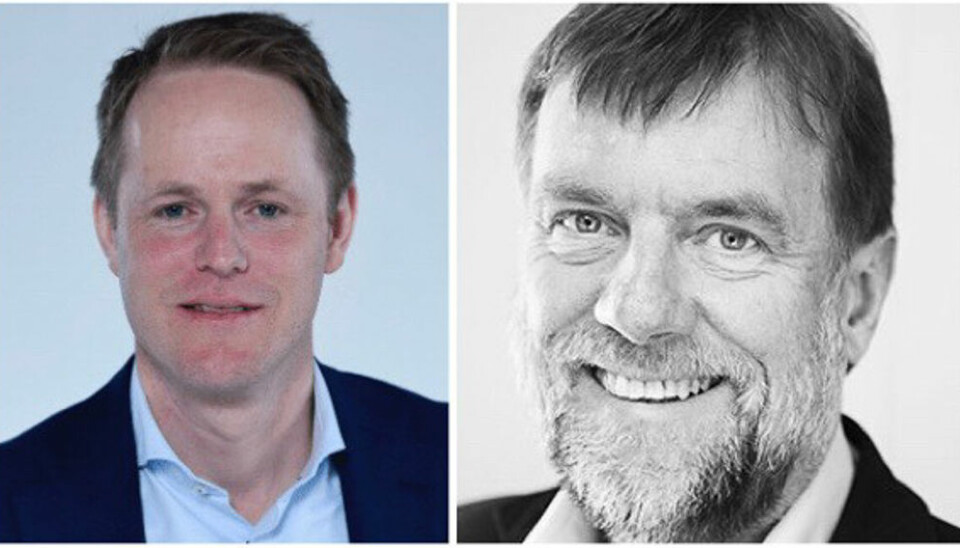 Daglig leder Øyvind Fries (t.v.) og styreleder Arnstein Hellem i Folkeinvest.