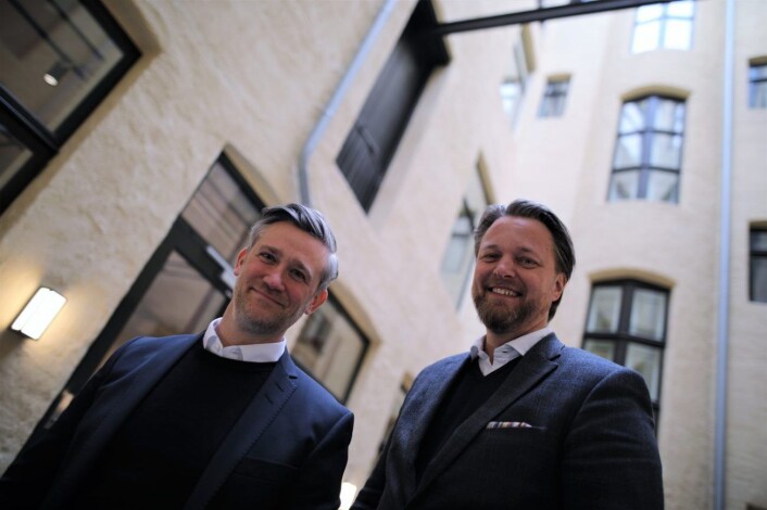 David Baum, CEO i FinStart Nordic og Jarle Holm, eks-kollega og CEO i Monner. Foto: Lucas Weldeghebriel David Baum, CEO i FinStart Nordic og Jarle Holm, eks-kollega og CEO i Monner. Foto: Lucas Weldeghebriel