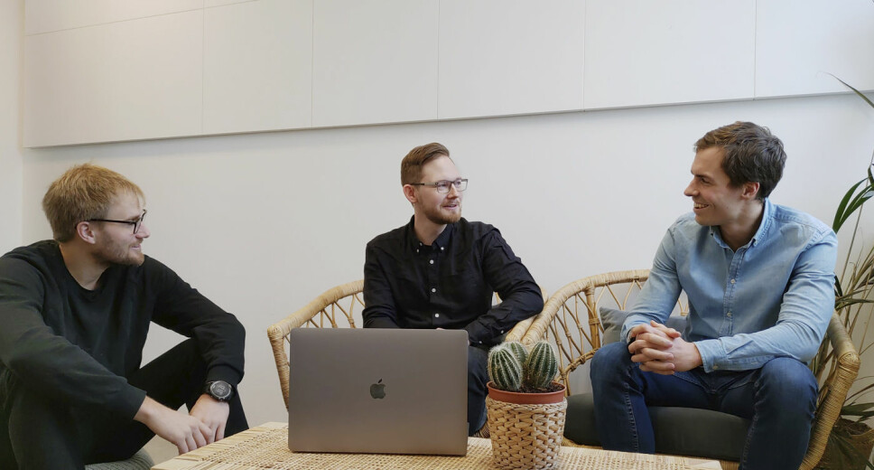 Tre av de sentrale i Superside, fra venstre: Fredrik Thomassen (medgründer og CEO), kreativ direktør Ben Myhre, Håkon Heir (medgründer og COO).