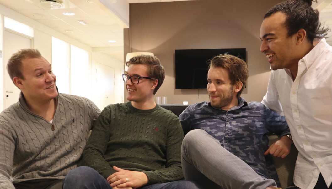 Zvipp-teamet, fra høyre til venstre: Haakon Magistad (Økonomiansvarlig),
Eirik Thune (App-ansvarlig),
Stas Milavski (Logistikk og Produkt-ansvarlig) og Sebastian Solberg (Markedsansvarlig). Foto: Zvipp Zvipp-teamet, fra høyre til venstre: Haakon Magistad (Økonomiansvarlig),
Eirik Thune (App-ansvarlig),
Stas Milavski (Logistikk og Produkt-ansvarlig) og Sebastian Solberg (Markedsansvarlig). Foto: Zvipp