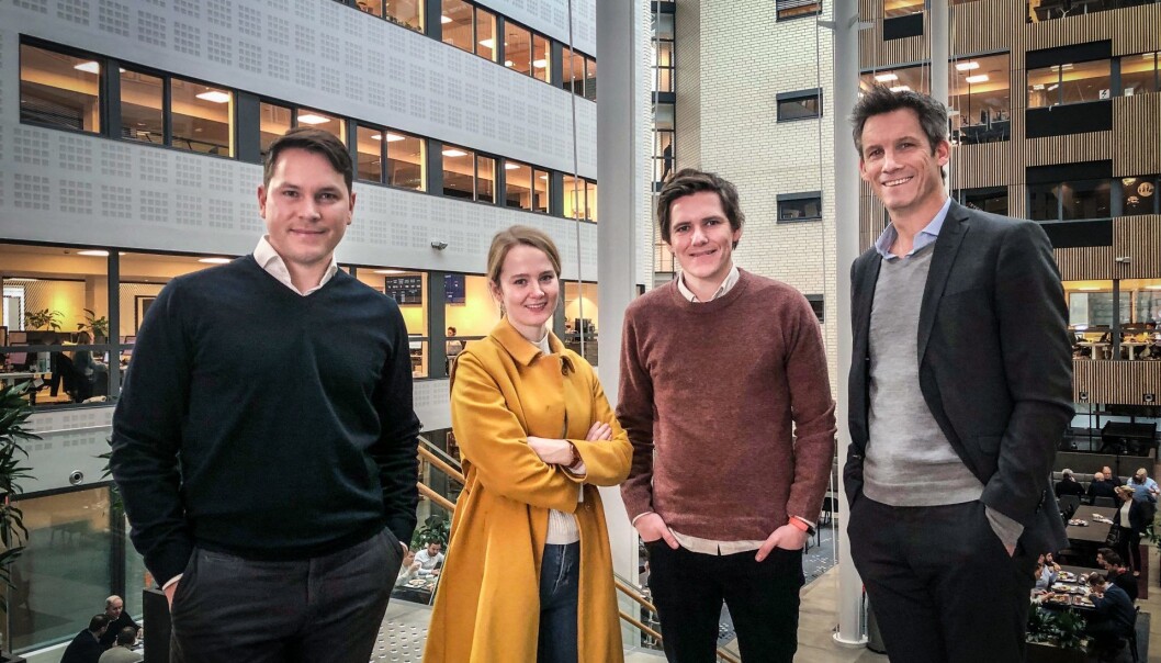 Fra venstre: Stefan Astroza (produktsjef, Cicero Consulting), Marit Rødevand (CEO, Mito.AI), Patrick Skjennum (CTO, Mito.AI) og Kristian Enger (konserndirektør, Itera). Foto: Privat Fra venstre: Stefan Astroza (produktsjef, Cicero Consulting), Marit Rødevand (CEO, Mito.AI), Patrick Skjennum (CTO, Mito.AI) og Kristian Enger (konserndirektør, Itera). Foto: Privat