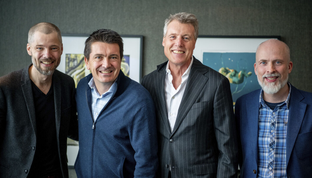 Fra venstre til høyre: Lars Petter Windelstad Kjos (CMO og gründer), Ole Robert Reitan, Dag Sørsdahl (adm dir Aller Media AS og konsernsjef Aller-Media konsern), og Rolf Risnes (CEO og gründer). Foto: Motimate Fra venstre til høyre: Lars Petter Windelstad Kjos (CMO og gründer), Ole Robert Reitan, Dag Sørsdahl (adm dir Aller Media AS og konsernsjef Aller-Media konsern), og Rolf Risnes (CEO og gründer). Foto: Motimate