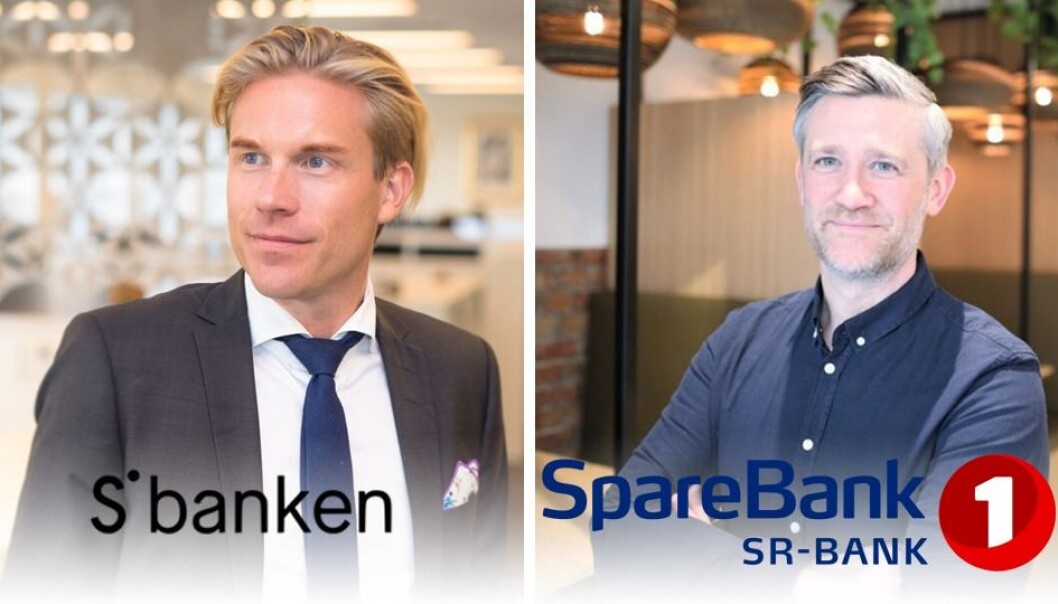 Christoffer Hernæs, CDO i Sbanken og David Baum, daglig leder i Finstart Nordic, investeringsarmen til Sparebank1 Sr Bank. Foto: Sbanken/LucasWeldeghebriel Christoffer Hernæs, CDO i Sbanken og David Baum, daglig leder i Finstart Nordic, investeringsarmen til Sparebank1 Sr Bank. Foto: Sbanken/LucasWeldeghebriel