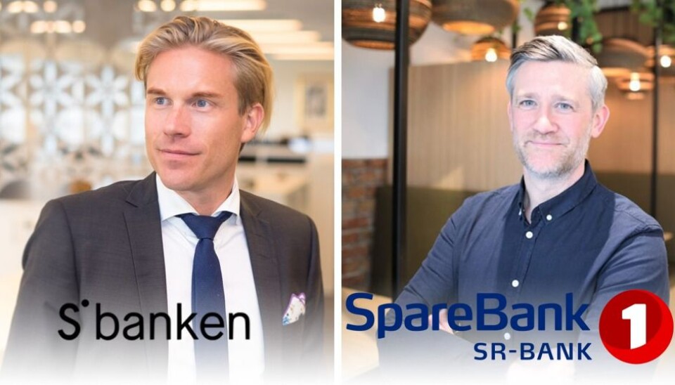 Christoffer Hernæs, CDO i Sbanken og David Baum, daglig leder i Finstart Nordic, investeringsarmen til Sparebank1 Sr Bank. Foto: Sbanken/LucasWeldeghebriel