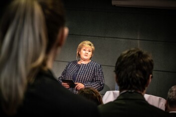 Erna Solberg under kåringen av Norges 50 fremste teknologikvinner. Foto: Vilde Mebust Erichsen Erna Solberg under kåringen av Norges 50 fremste teknologikvinner. Foto: Vilde Mebust Erichsen