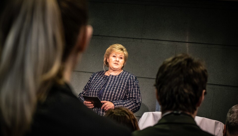 Erna Solberg under en kåring av Norges 50 fremste teknologikvinner.