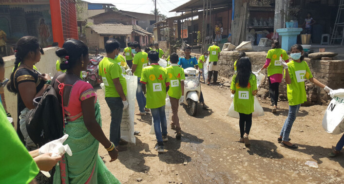 Bilde fra søppelryddingen utdanningstiltaket Indias Barn deltok i sammen med Empower. Foto: Carl Nesset Bilde fra søppelryddingen utdanningstiltaket Indias Barn deltok i sammen med Empower. Foto: Carl Nesset