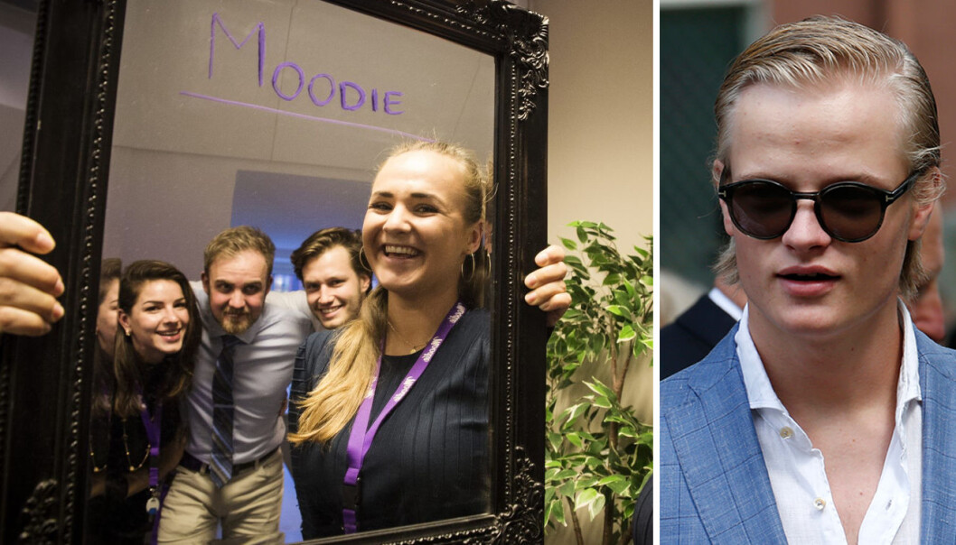 Moodie-gjengen, og deres nyansatte selger (innfelt): Marius Borg Høiby, også kjent som sønnen til kronprinsesse Mette Marit. Foto: Per-Ivar Nikolaisen (Shifter.no) / Lise Åserud (NTB Scanpix) Moodie-gjengen, og deres nyansatte selger (innfelt): Marius Borg Høiby, også kjent som sønnen til kronprinsesse Mette Marit. Foto: Per-Ivar Nikolaisen (Shifter.no) / Lise Åserud (NTB Scanpix)