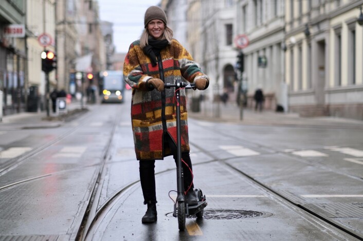 Heidi Aars used to be a Marketing Manager at Uber Nordics, now she has joined Urban Sharing's kick bike project - one out of many in Oslo at the moment. Photo: Urban Sharing Heidi Aars used to be a Marketing Manager at Uber Nordics, now she has joined Urban Sharing's kick bike project - one out of many in Oslo at the moment. Photo: Urban Sharing